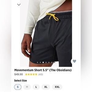 Men’s chubbies Movementum shorts - The Obsidians 5.5” inseam